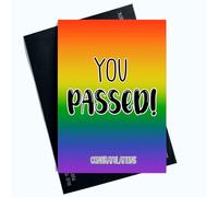 Carte de vœux amusante avec inscription « You Passed Driving Test Cards Warning New Driver » Carte de félicitations pour un nouveau conducteur - Carte de félicitations pour homme et femme LGBTQ SP84