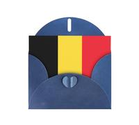 Carte de vœux avec drapeau de la Belgique JKIEGOQ bleue - 10,2 x 15,2 cm - Pour Noël, Saint-Valentin, mariage, fête