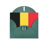 Carte de vœux avec drapeau de la Belgique JKIEGOQ vert foncé 10,2 x 15,2 cm pour Noël, Saint-Valentin, mariage, fête d'invitation