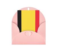 Carte de vœux avec drapeau de la Belgique, page intérieure vierge, avec enveloppe, 10 cm x 15 cm, pour invitations d'anniversaire et de fête.