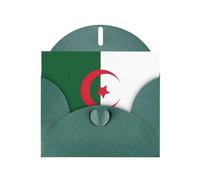 Carte de vœux avec drapeau de l'Algérie JKIEGOQ Vert foncé 10,2 x 15,2 cm pour Noël, Saint-Valentin, mariage, fête