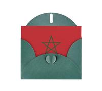 Carte de vœux avec drapeau du Maroc JKIEGOQ Vert foncé 10,2 x 15,2 cm pour Noël, Saint-Valentin, mariage, fête