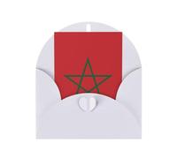 Carte de vœux avec drapeau du Maroc - Page intérieure vierge - Enveloppe incluse - 10 x 15 cm - Pour anniversaire et invitation à une fête.