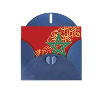 Carte de vœux avec enveloppe, drapeau du Maroc, carte d'anniversaire, carte de Noël, carte d'invitation, 3 couleurs