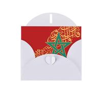 Carte de vœux avec enveloppe, drapeau du Maroc, carte d'anniversaire, carte de Noël, carte d'invitation, 3 couleurs