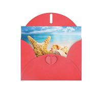 Carte de vœux avec enveloppe, motif coquillages et étoiles de mer, carte d'anniversaire, carte de Noël, carte d'invitation, 3 couleurs