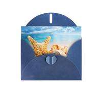 Carte de vœux avec enveloppe, motif coquillages et étoiles de mer, carte d'anniversaire, carte de Noël, carte d'invitation, 3 couleurs