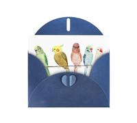 Carte de vœux avec enveloppe, motif perroquets colorés sur un arbre, carte d'anniversaire, carte de Noël, carte d'invitation, 3 couleurs