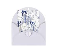 Carte de vœux avec enveloppes, motif squelette bleu sur fond blanc, carte « Thinking of You », carte vierge pour anniversaire, fête prénatale, félicitations, mariage, cartes de remerciement, toutes