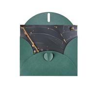 Carte de vœux avec feuilles de plantes enchantées avec enveloppe vert foncé pour les vacances, les anniversaires, les mariages, les anniversaires de mariage - Écrivez des bénédictions uniques