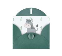 Carte de vœux avec imprimé âne souriant JKIEGOQ vert foncé 10,2 x 15,2 cm pour Noël, Saint-Valentin, mariage, fête
