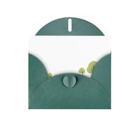 Carte de vœux avec imprimé « BROLEO Pastoral Life of Small Animals » pour Noël, anniversaire, Saint-Valentin, anniversaire de mariage et invitations de fête Vert foncé