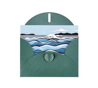 Carte de vœux avec imprimé MJHKXLJ Waves lapping at the rocks Vert foncé - Enveloppe incluse - Parfait pour Noël, les anniversaires, la Saint-Valentin, les mariages et plus encore