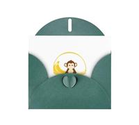 Carte de vœux avec inscription « MJHKXLJ Little Monkey in the shopping basket » - Enveloppe incluse - Parfait pour Noël, les anniversaires, la Saint-Valentin, les mariages, etc