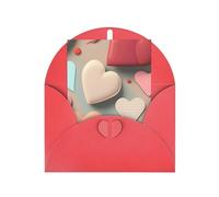 Carte de vœux avec motif d'amour, 10,2 x 15,2 cm, enveloppe en forme de cœur, convient pour toutes les occasions.