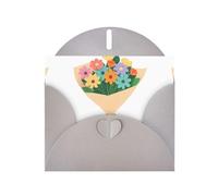 Carte de vœux avec motif fleurs WHJSHOP grises enveloppées dans de magnifiques impressions en papier - Papier nacré haut de gamme double face effet perlé avec boucle d'amour et enveloppe en papier