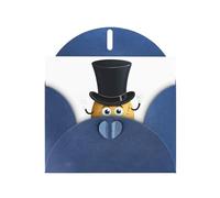 Carte de vœux avec motif pomme de terre YYHWHJDE bleue portant un chapeau haut-de-forme pour Noël, anniversaire, Saint-Valentin, anniversaire de mariage et fêtes