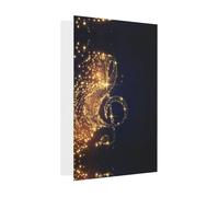 Carte de vœux avec note de musique dorée avec étoiles brillantes tombées, boucle d'amour verticale, papier perlé, carte de vœux avec enveloppes pour amis, famille