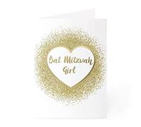 Carte de vœux Bat Mitzvah, juive Carte de vœux avec enveloppe en Hébreu Anglais