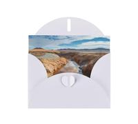 Carte de vœux blanche à carreaux vierges et perle magnifique bloc de notes vierge VVXBHGR Source d'eau dans le désert Motif