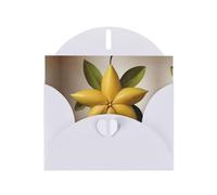 Carte de vœux blanche à motif étoile à cinq branches (avec enveloppe) | 15,2 x 10,2 cm - Parfait pour Thanksgiving, anniversaires, mariages, fêtes de vacances