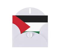 Carte de vœux blanche avec drapeau de l'État de Palestine JKIEGOQ - 10,2 x 15,2 cm - Pour Noël, Saint-Valentin, mariage, fête
