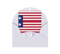 Carte de vœux blanche - Carte vierge imprimée drapeau du Libéria pour anniversaire, mariage, Saint-Valentin et invitation à une fête