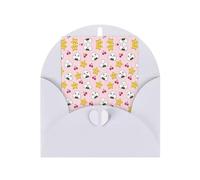 Carte de vœux blanche - Jolie carte vierge imprimée boule de riz pour anniversaire, mariage, Saint-Valentin et invitation à une fête