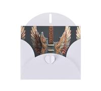 Carte de vœux blanche vierge et perle magnifique bloc de notes vierge VVXBHGR motif guitare rétro ailes