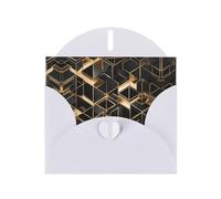 Carte de vœux blanche WHJSHOP noire et dorée à 2 impressions - Papier nacré haut de gamme double face effet perlé avec boucle d'amour et enveloppe en papier nacré