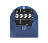 Carte de vœux bleue - Carte de vœux vierge avec impression noire classique pour anniversaire, mariage, Saint-Valentin et invitation à une fête