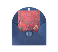 Carte de vœux bleue - Carte vierge imprimée amulette chaman pour anniversaire, mariage, Saint-Valentin et invitation à une fête