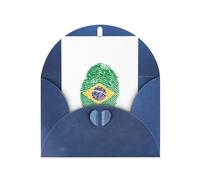 Carte de vœux bleue - Carte vierge imprimée du Brésil pour anniversaire, mariage, Saint-Valentin et invitation à une fête