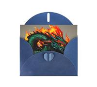 Carte de vœux bleue DLXW Fire Dragon Roll motif football pour Noël, anniversaire d'enfant, Saint-Valentin, anniversaire de mariage et invitation à une fête
