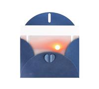 Carte de vœux bleue YYHWHJDE avec image du coucher de soleil de l'après-midi, parfaite pour la Saint-Valentin, un anniversaire de mariage et des invitations de fête