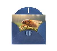 Carte de vœux bleue YYHWHJDE Dewdrop Cigale Image parfaite pour la Saint-Valentin, un anniversaire de mariage et des invitations de fête