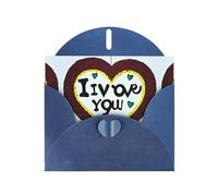 Carte de vœux bleue YYHWHJDE Love Confessions parfaite pour la Saint-Valentin, un anniversaire de mariage et des invitations de fête