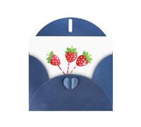 Carte de vœux bleue YYHWHJDE Trois bonbons à la fraise - Parfait pour la Saint-Valentin, un anniversaire de mariage et des invitations de fête