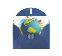 Carte de vœux bleue YYHWHJDE Voyagez autour du monde avec des rêves Image parfaite pour la Saint-Valentin, un anniversaire de mariage et des invitations de fête