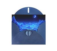 Carte de vœux Blue YYHWHJDE Blue Moon Blue Mountain 15,2 x 10,2 cm avec effet nacré double face et encre respectueuse de l'environnement