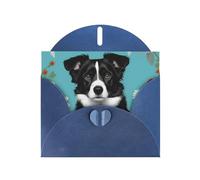 Carte de vœux Border Collie Florals avec enveloppe, parfaite pour les amis, la famille, les collègues - Carte de félicitations