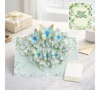 Carte De Vœux Bouquet Pop-Up 3D Avec Enveloppe Et Carte Message, Fleurs En Papier Souvenir Pour Épouse Petite Amie, Saint Valentin Anniversaire Date De Naissance, 24 Designs (D)