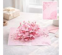 Carte De Vœux Bouquet Pop-Up 3D Avec Enveloppe Et Carte Message, Fleurs En Papier Souvenir Pour Épouse Petite Amie, Saint Valentin Anniversaire Date De Naissance, 24 Designs (K)