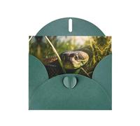 Carte de vœux BROLEO vert foncé avec imprimé serpent pour Noël, anniversaire, Saint-Valentin, anniversaire de mariage et invitations de fête
