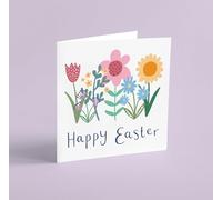 Carte de vœux carrée et enveloppe « Happy Easter »