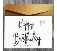 Carte de vœux chic "Joyeux anniversaire à toi" avec enveloppe - parfait pour n'importe qui, idéal pour la papeterie et l'emballage cadeau Papier kraft 4,7*6,7 pouces,Rouge 4,7*6,7Géométrique,LettresPa