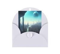 Carte de vœux Cities Of The Future, 10,2 x 15,2 cm, enveloppe en forme de cœur, convient pour toutes les occasions.