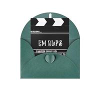 Carte de vœux classique noire saisonnière avec enveloppe vert foncé pour toutes les occasions Thanksgiving, Noël, anniversaire, mariage, fiançailles