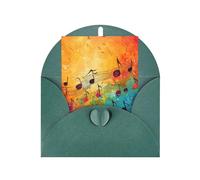 Carte de vœux colorée en papier perlé avec notes de musique pour anniversaire, Thanksgiving, Noël, Nouvel An