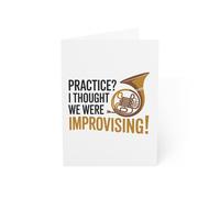 Carte de vœux cor français - Carte d'entraînement vs improvisation pour musiciens de jazz, joueurs de cor, étudiants en musique (12,7 x 17,8 cm)